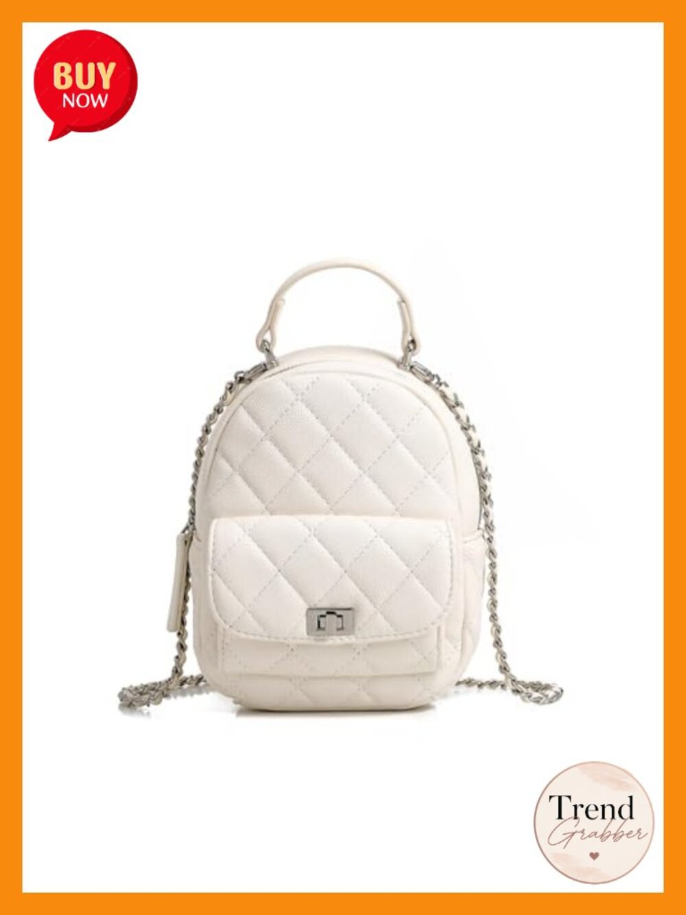 Designer Style Quilted Mini Backpack Purse Women Vegan Leather 3 Ways